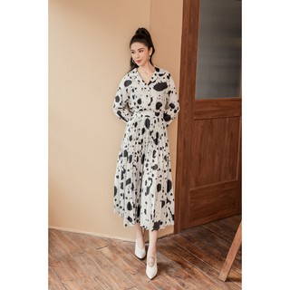 Sơ mi nữ cổ vest CZ họa tiết