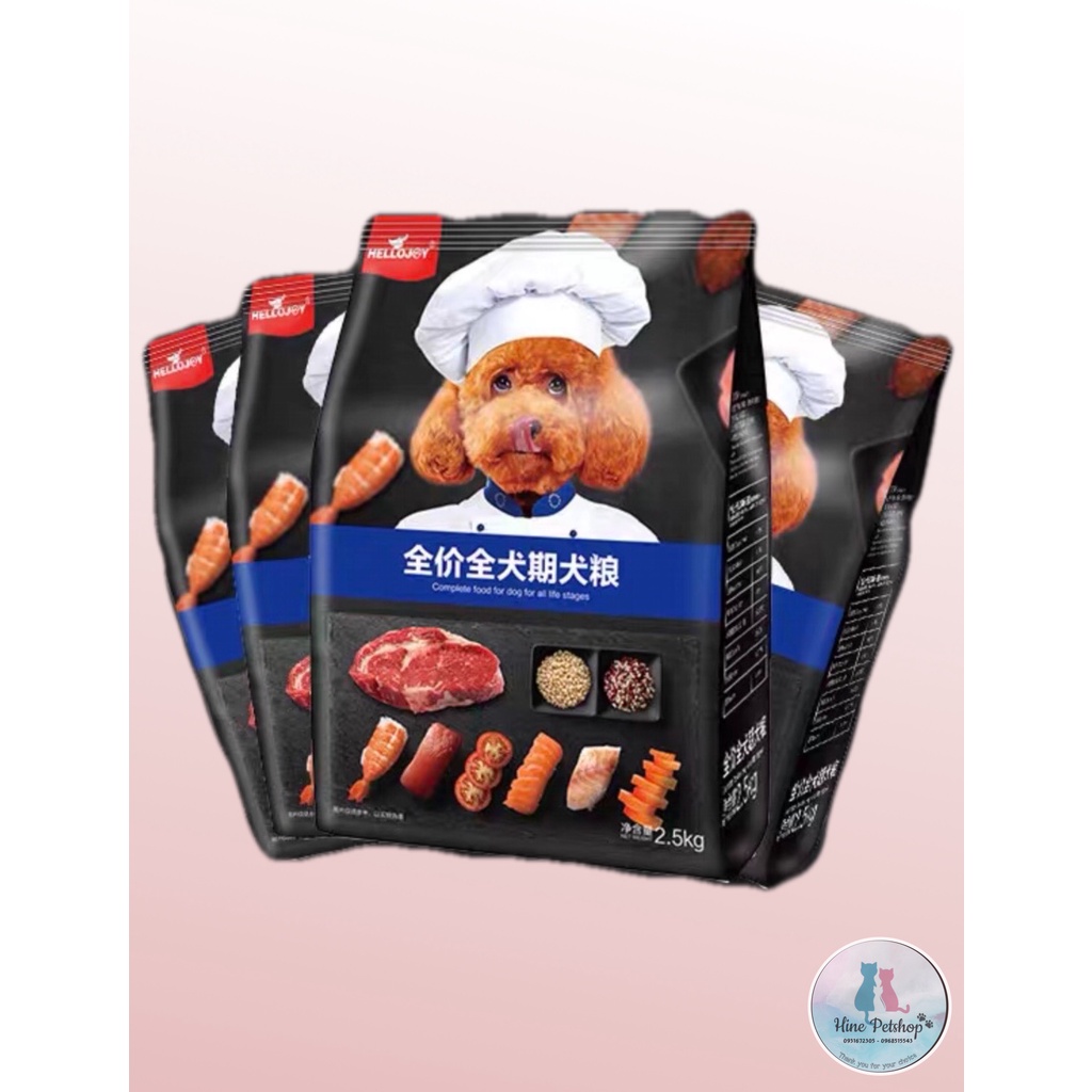HELLOJOY HẠT THỨC ĂN CHO CHÓ KÉN ĂN VỊ BÒ + CÁ BIỂN 500G - 2.5KG