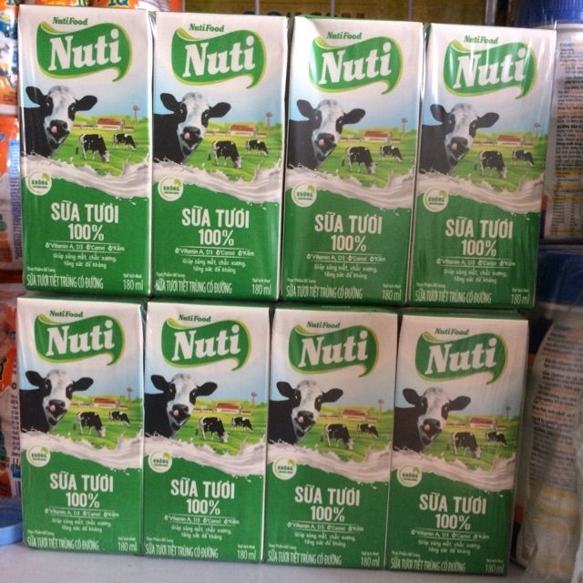 Lốc sữa 4 hộp Nuti (1×180ml)