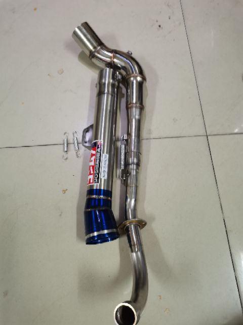 Pô xe máy inox không nỉ full cổ kong 2 khúc cho dream Wave sirius