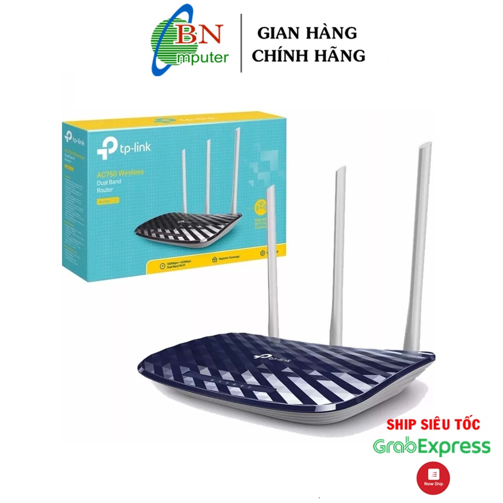 Bộ Phát Wifi Tp Link Archer C20 AC750 Băng Tần Kép 3 Râu Chính Hãng TAKO.