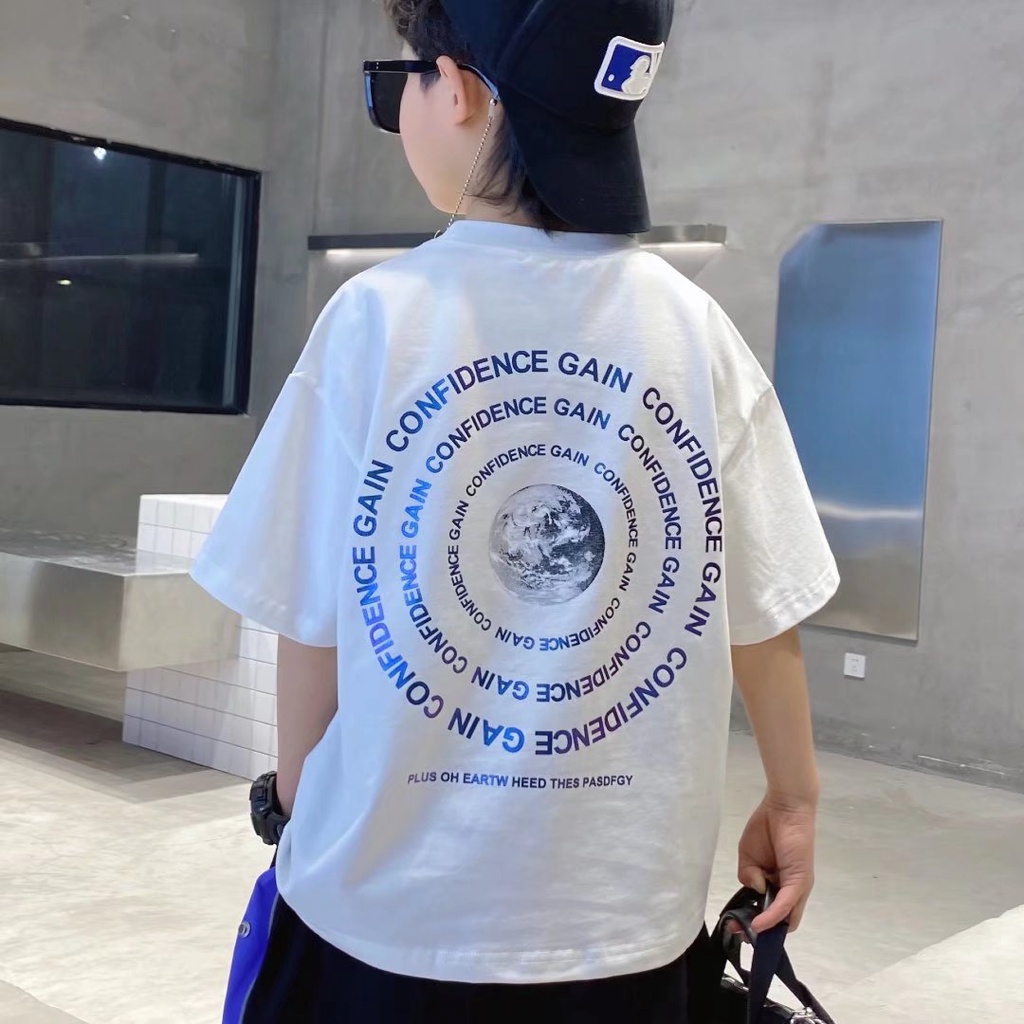 Áo thun BXPB ngắn tay dáng rộng in họa tiết thời trang mùa hè cho bé