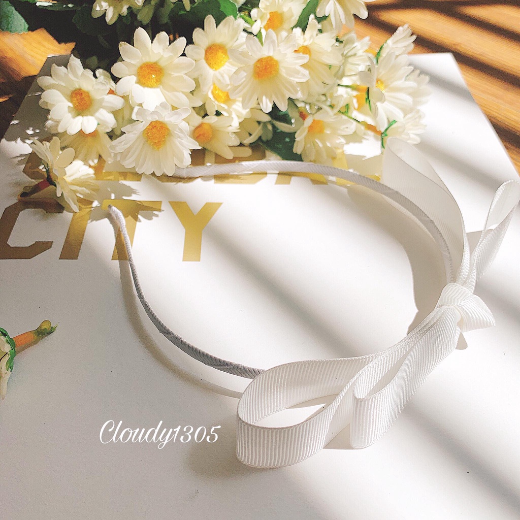 Cài tóc/Bờm tóc nơ ruy băng 4 màu