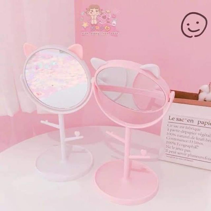 GƯƠNG TAI MÈO ĐỂ BÀN SIÊU DỄ KUTE