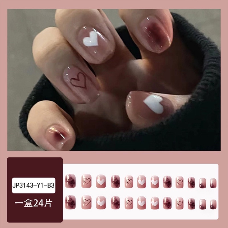 Set 24 móng giả N476 dáng móng ngắn ( tặng kèm keo và dũa )