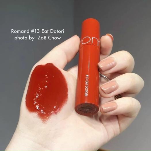 [Mẫu Mới] Son Kem Bóng Romand Màu Đỏ Nâu Gạch Juicy Velvet Tint 13 Eat Dotori