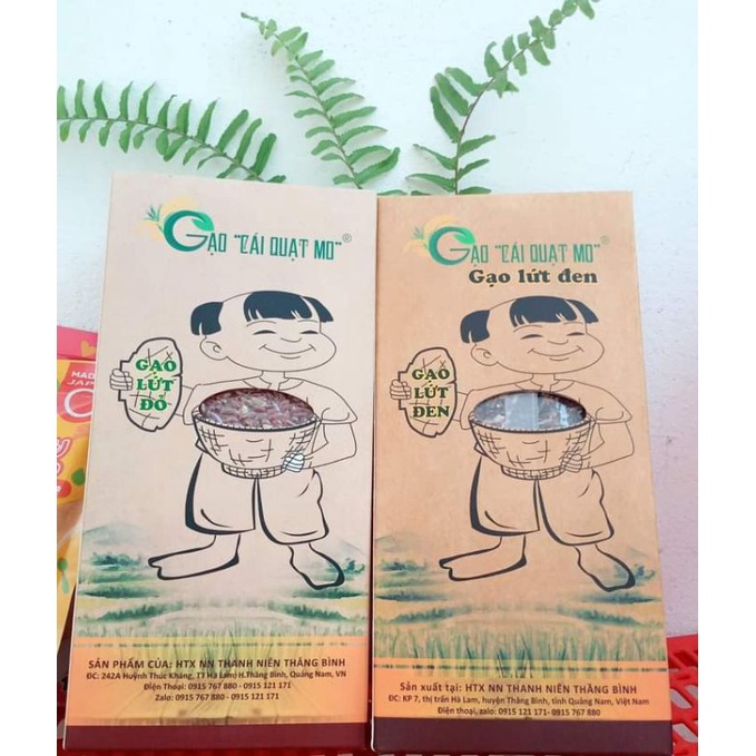 Gạo Lứt Đỏ, Gạo Trắng Cái Quạt Mở 1kg Cho Bé Ăn Dặm