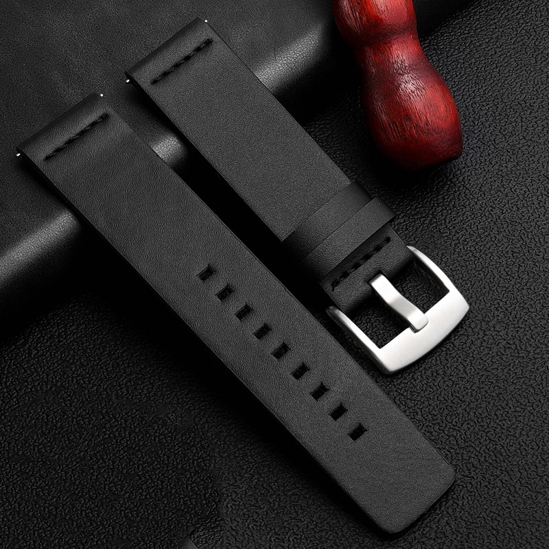 Dây Đeo Bằng Da 20mm 22mm 18 24mm Tháo Gỡ Nhanh Cho Đồng Hồ Thông Minh Samsung Galaxy Watch 3 Active2 40 44mm Huawei Watch Gt 2