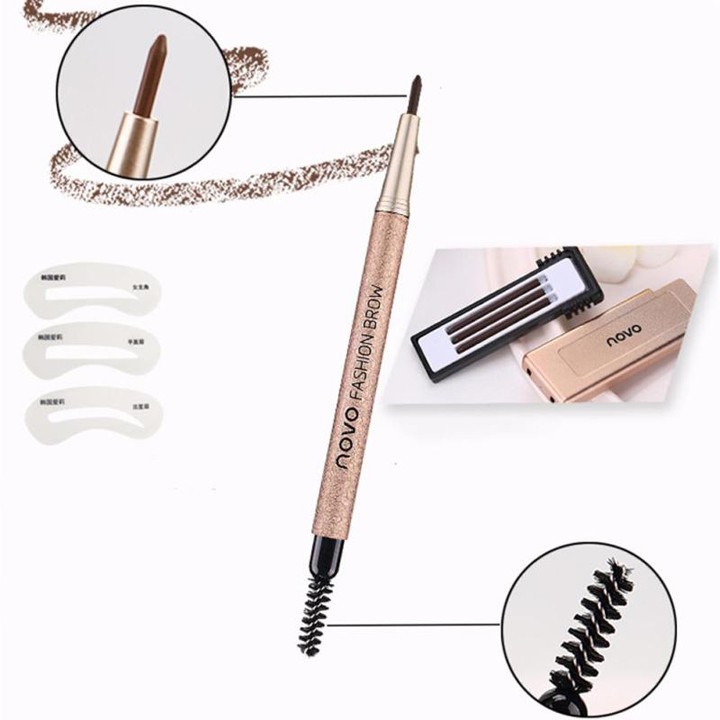 Chì kẻ mày FREESHIP Bộ chì kẻ mày định hình 3 kiểu Novo fashion brow