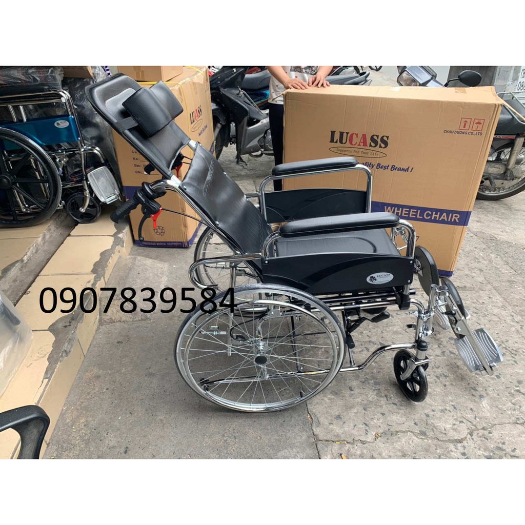 Xe lăn tay có bô vệ sinh và ngả nằm Lucass X-7 đa năng