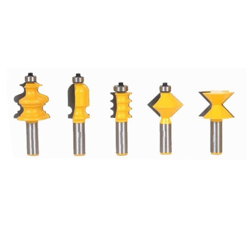 Set 5 Mũi Phay Router 1 # 2 Bit Chuyên Dụng Cho Cửa / Tủ Chạn / Gỗ