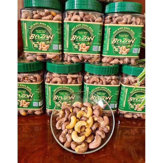 Combo 2 Hũ Hạt Điều Rang Muối Bazan Bình Phước.
