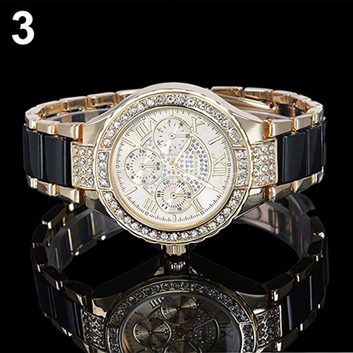 Đồng hồ thạch anh analog số La Mã phối dây hợp kim sang trọng dành cho nữ
