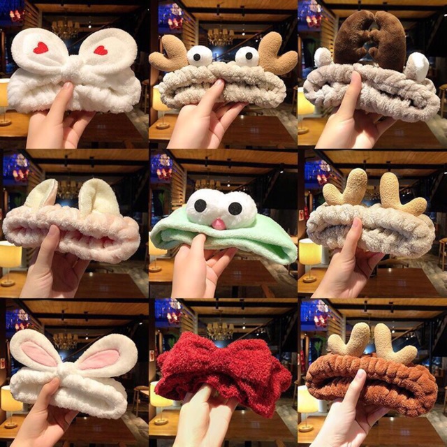 Băng đô bờm tóc dễ thương rửa mặt trang điểm tẩy trang phụ kiện tóc hàng loại 1