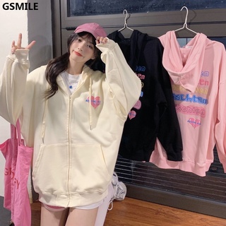 Áo Hoodie In Hình Trái Tim Rời Thời Trang Phong Cách Hàn Quốc (Có Dây Kéo)