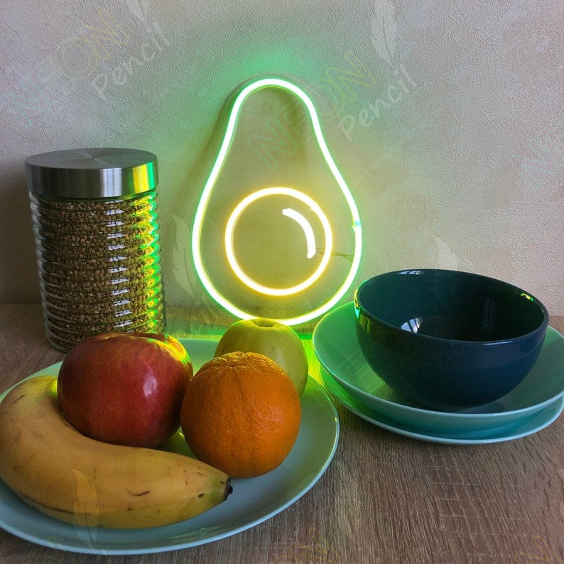 Đèn led neon hình quả Bơ kích thước 20x15 cm | trang trí phòng ngủ, decor góc làm việc - Pencil Neon Sign