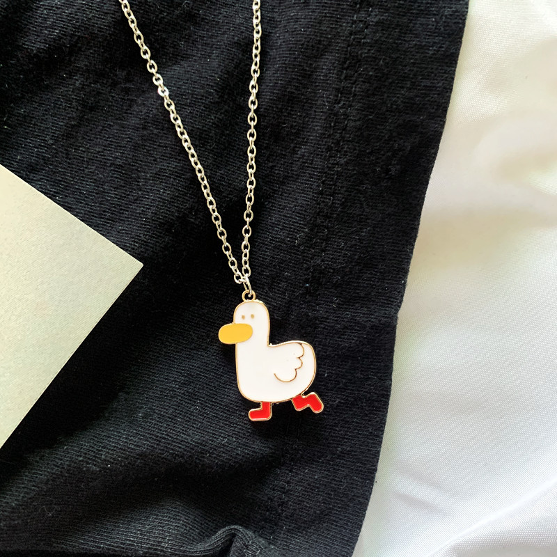 Dây Chuyền Mặt Hình Vịt Hoạt Hình Dễ Thương Cho Học Sinh