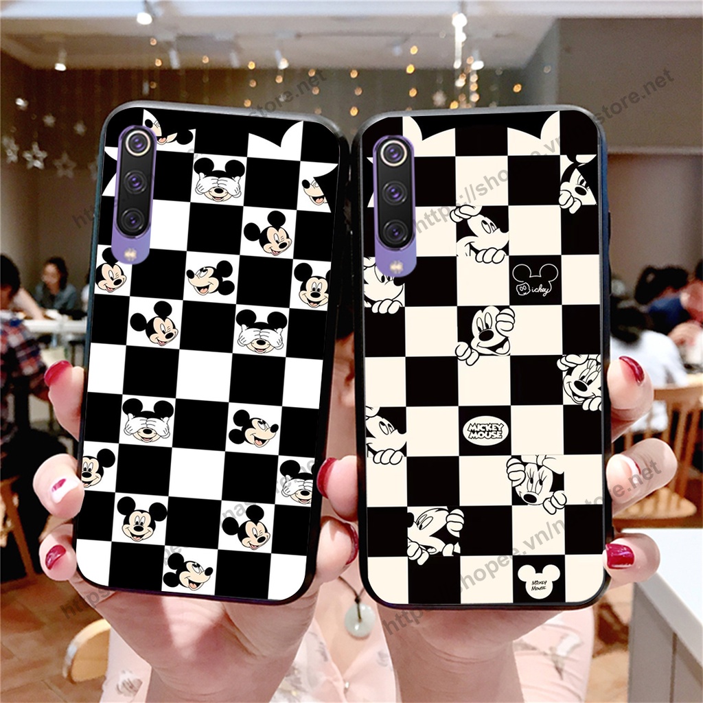 Ốp lưng Xiaomi Mi 9 / MI 9 SE trái tim họa tiết caro, mikey họa tiết beabrick kaws cute