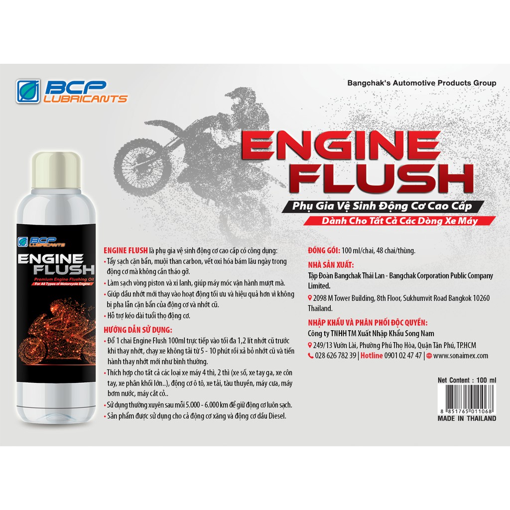 Dung Dịch Súc Rửa Động Cơ Xe Máy BCP Engine Flush 100ml