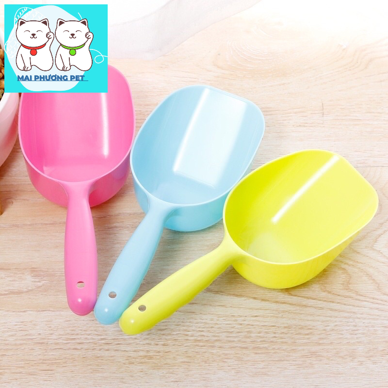 Xẻng xúc thức ăn cho chó mèo đủ màu 23x9cm