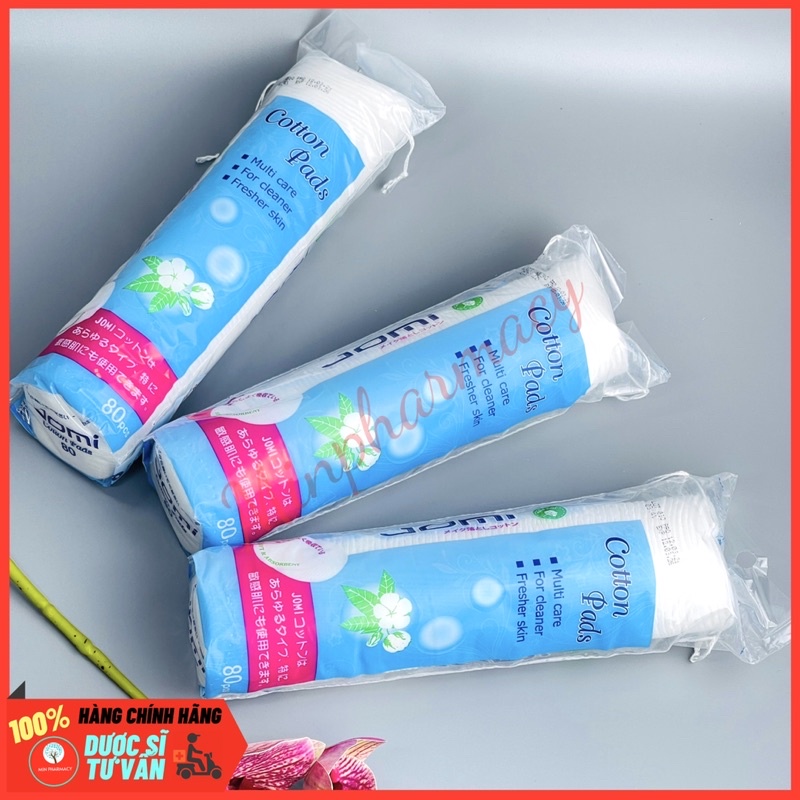 Bông tẩy trang Cotton JOMI - Túi 80 Miếng - Minpharmacy