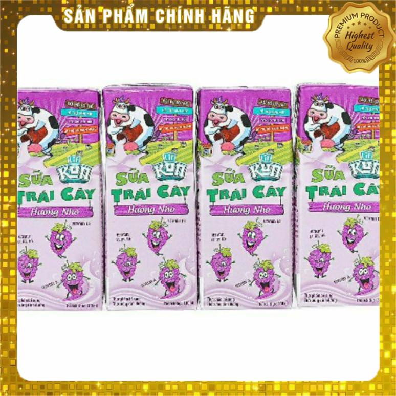 Lốc 4 hộp sữa trái cây lif kun 180ml