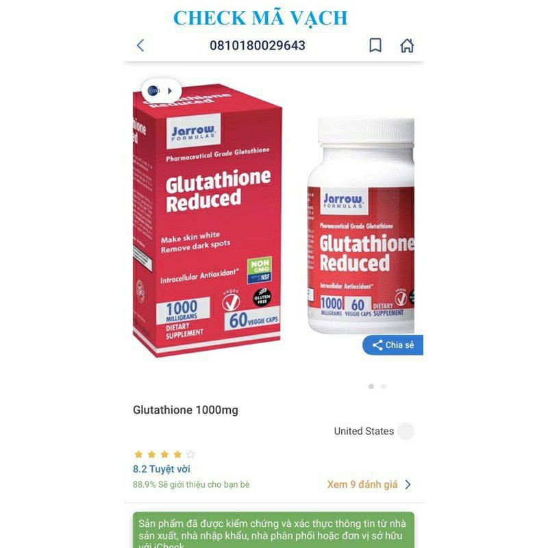 (date 2024)Viên uống trắng da GLUTATHION 1000mg ( USA, Hộp 60 viên) - Làm trắng da, chống lão hoá, giảm nám,giải độc gan | BigBuy360 - bigbuy360.vn