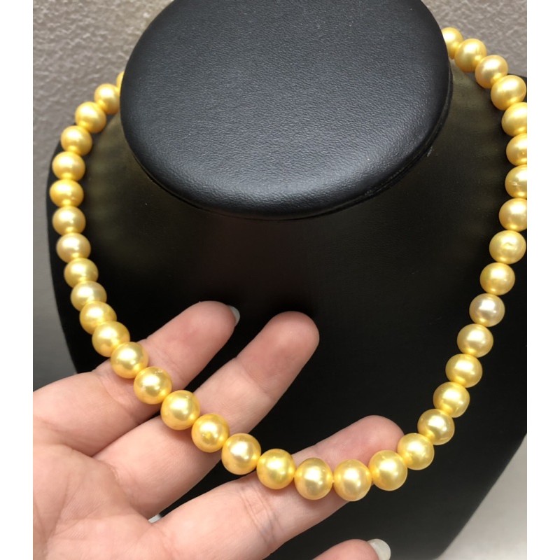 Vòng cổ hạt màu vàng 8-9ly