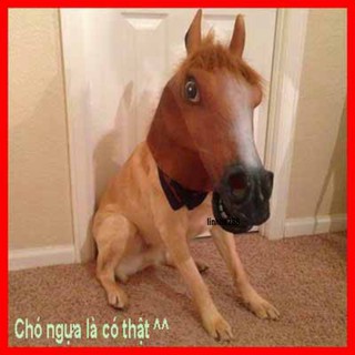 (HÀNG ĐÃ VỀ)-MẶT NẠ NGỰA - MẶT NẠ HÓA TRANG ĐẦU NGỰA CAO CẤP HALLOWEEN -Mặt nạ đầu ngựa lông thú hóa trang lễ hội