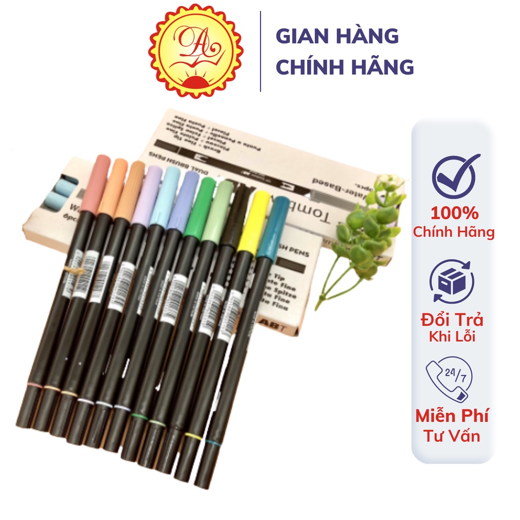 Bút cọ Tombow ABT Brush 2 đầu 11 màu vẽ nét thanh nét đậm chính hãng từ Nhật Bản