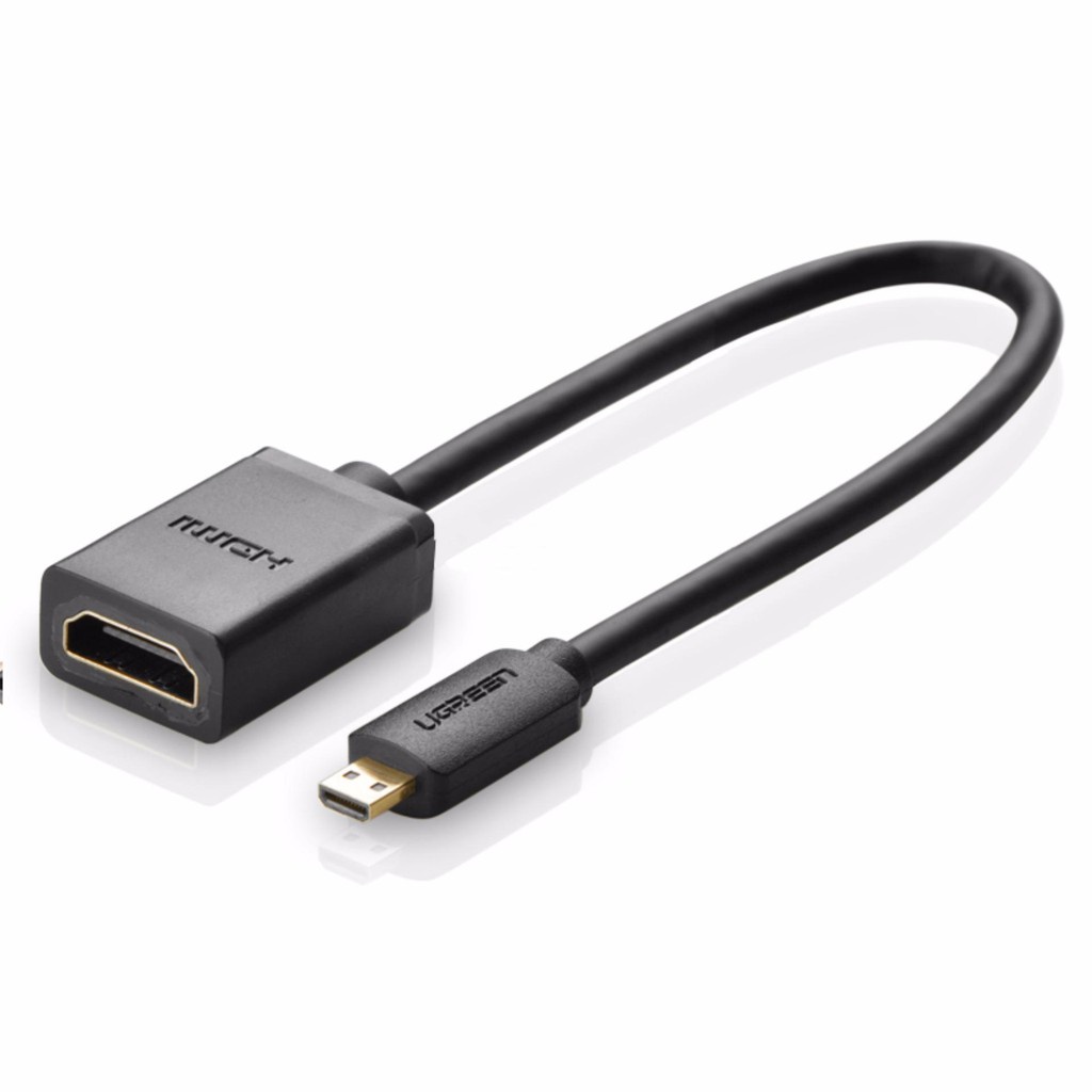 Cáp chuyển đổi micro HDMI đực sang HDMI cái dài 20cm UGREEN 20134 (màu đen) .