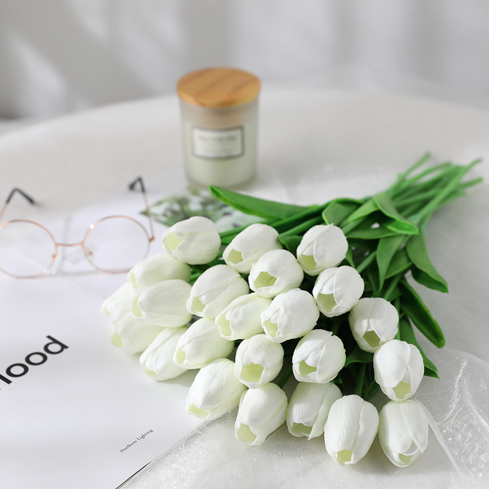 Set 10 hoa tulip giả trang trí nội thất