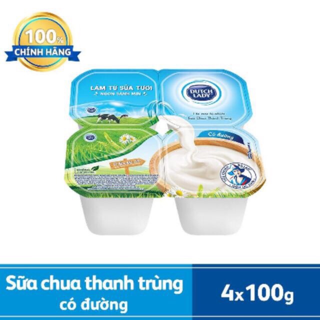 Lốc 4 hộp sữa chua cô gái hà lan 100g date 26/12/23