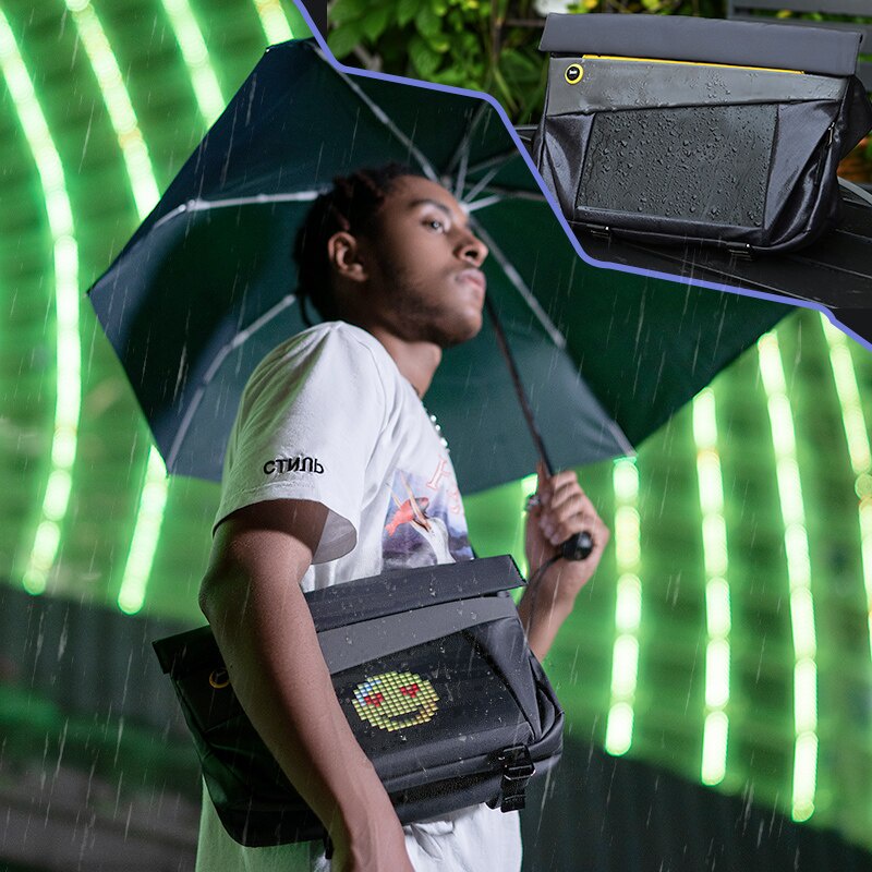 Túi đeo chéo DIVOOM Pixoo Slingbag-V hiển thị màn hình LED, có thể đựng laptop/ipad 11 inch