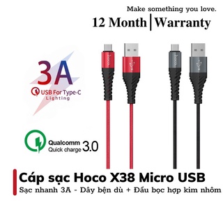 Cáp sạc siêu tốc hỗ trợ micro usb Hoco X38 Hỗ trợ sạc cho Samsung, vivo, huawei , xiaomi, oppo - bảo hành 12 tháng