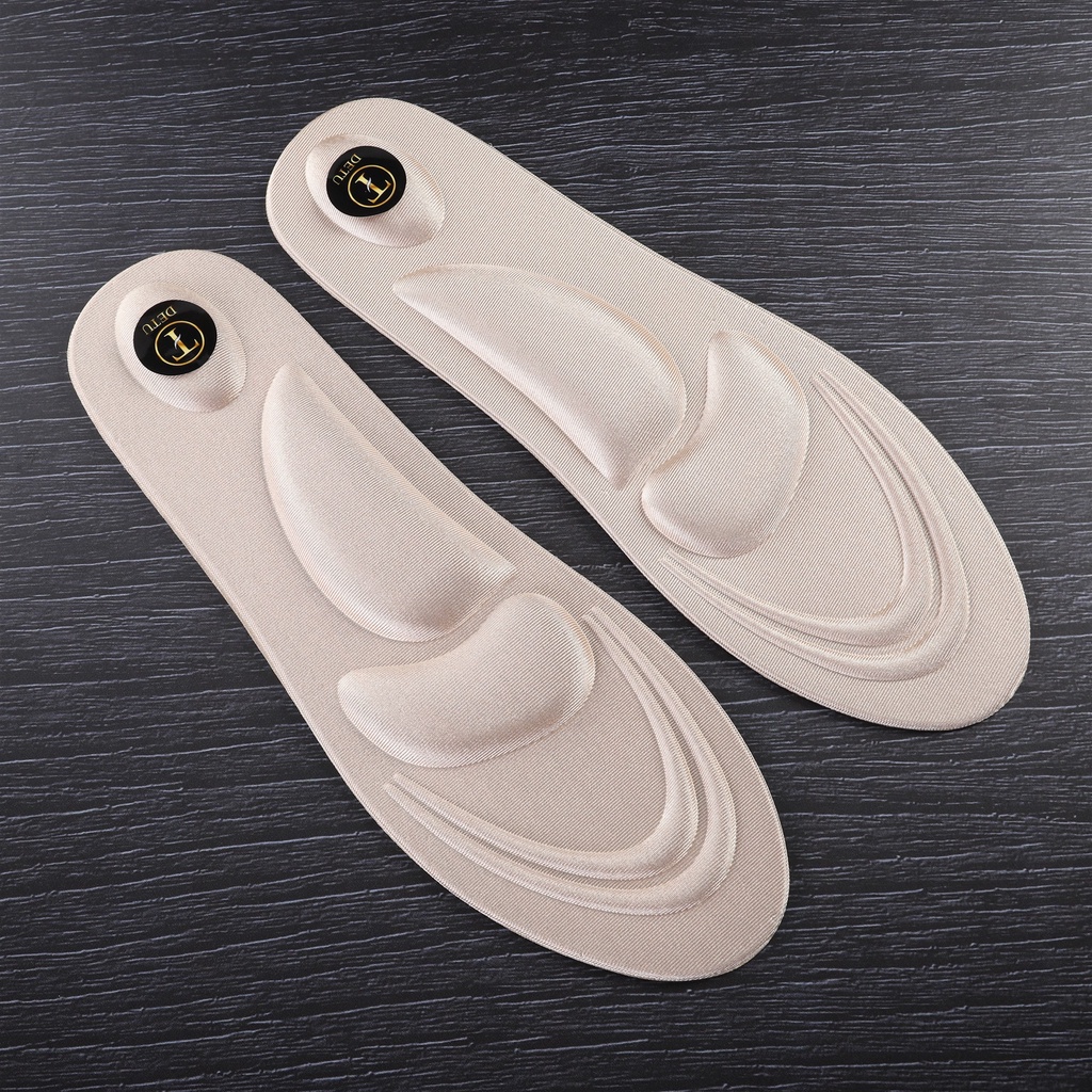 Cặp lót giày mút xốp DETU massage êm chân LOT11 (Đen/Da)