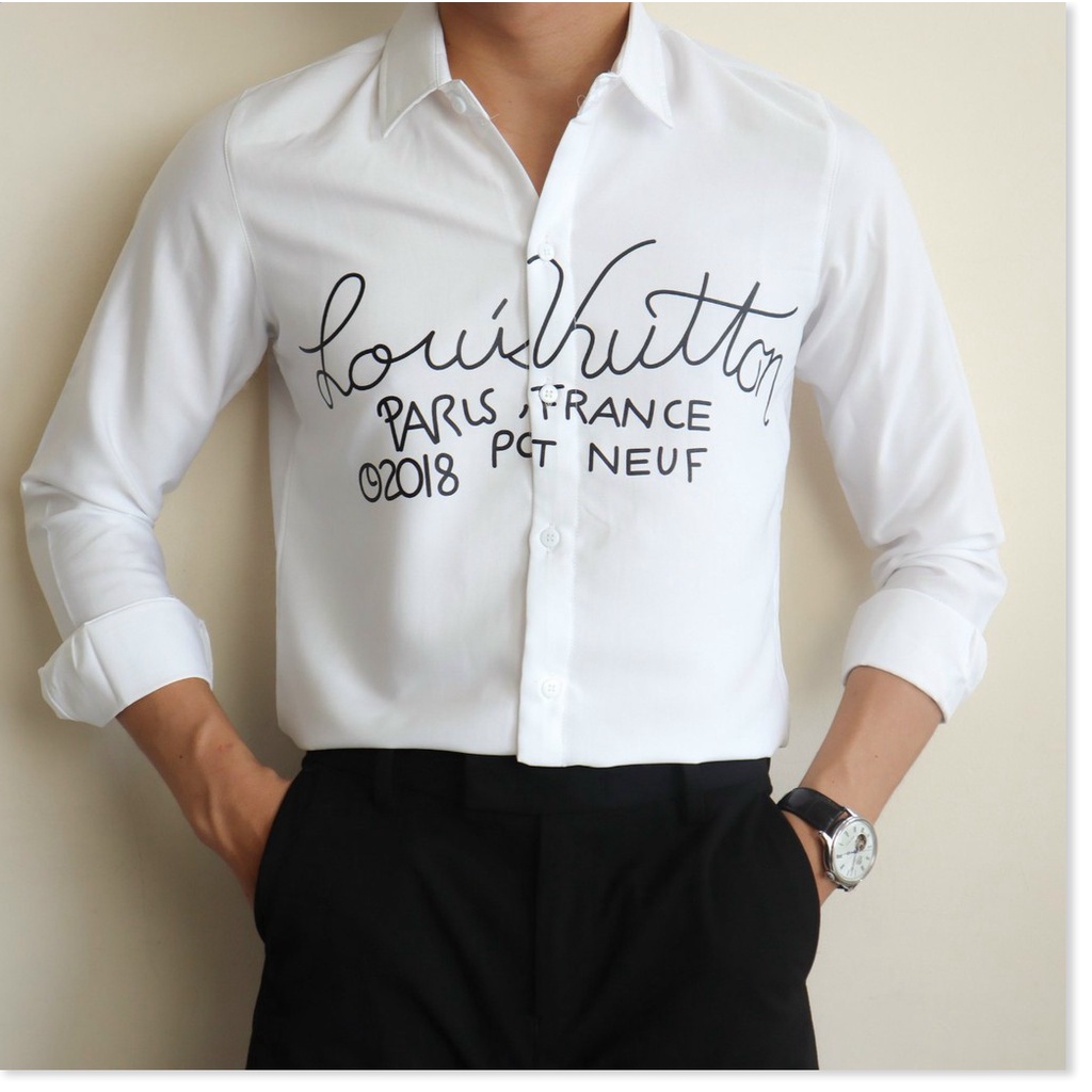 Áo sơ mi in thêu dài tay dành cho nam giới cực phong cách , hot 2021 KHANH AN