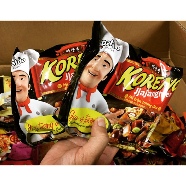 Thùng Mì Trộn Tương Đen Paldo Koreno Jjajangmen Gói 115g x 24 gói