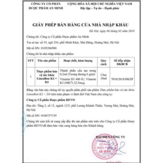 Vitamin D3 K2 lineabon tăng chiều cao cho trẻ