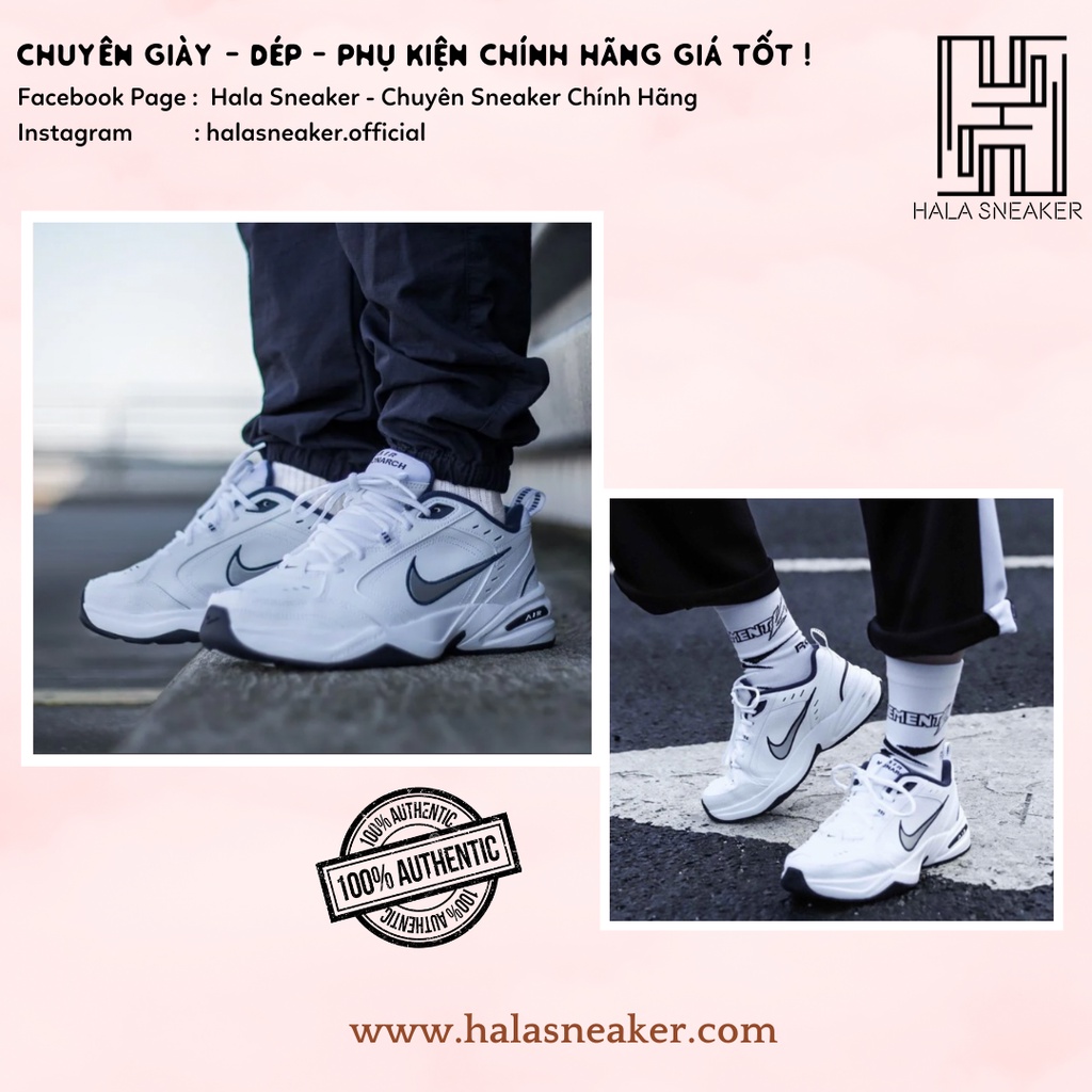 Giày Nike Chính Hãng Monarch IV White Navy 415445 102 - Giày Thể Thao Authentic Training Shoes - Hala Sneaker