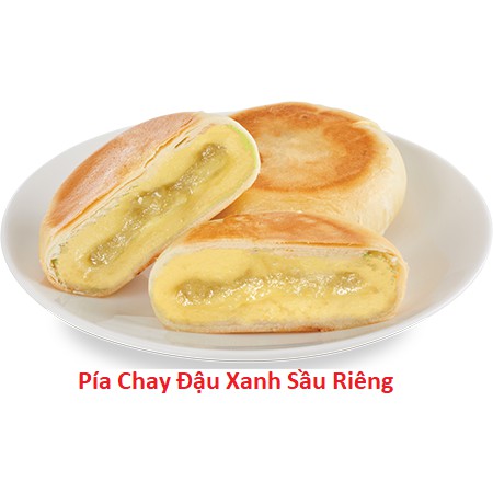 Bánh pía chay Bánh chay nhân đậu xanh sầu riêng Tân Huê Viên hộp 4 bánh gói 400g