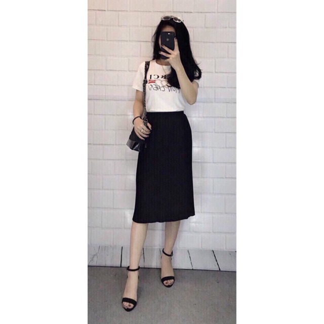 Chân váy dập li sang chảnh