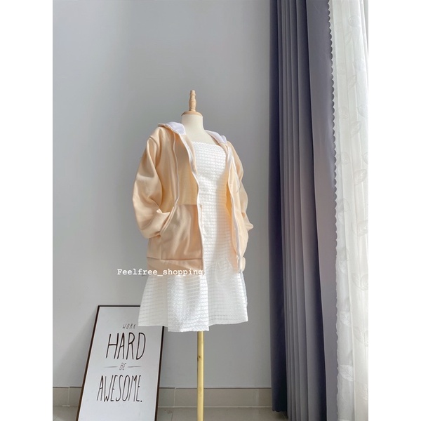 Áo Hoodie Zip Lót Bông Mặc Đi Học Đi Chơi (Hình Thật)
