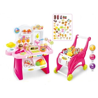 Đồ Chơi Xe Đẩy Siêu Thị Và Quầy Siêu Thị Kẹo Kem