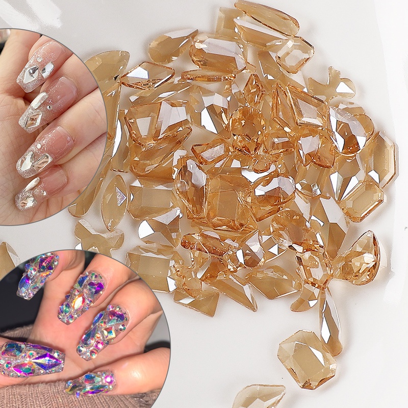 [Hàng mới về] Set 100 hạt pha lê ab nhiều màu sắc trang trí móng tay nghệ thuật diy