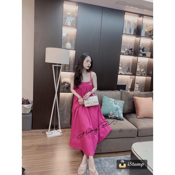 Đầm babydoll 2 dây chun bo ngực dáng dài maxi form rộng mùa hè đi biển váy nhiều màu tại alohashop91