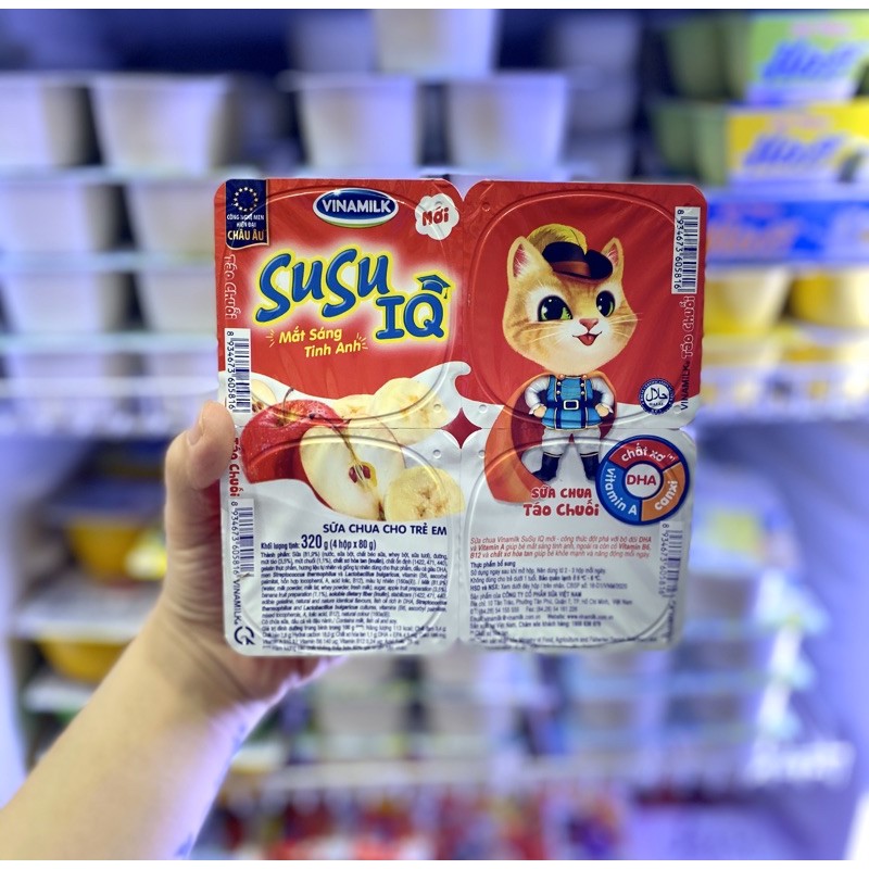 SỮA CHUA SUSU IQ - Vỉ 4 hộp x 80g