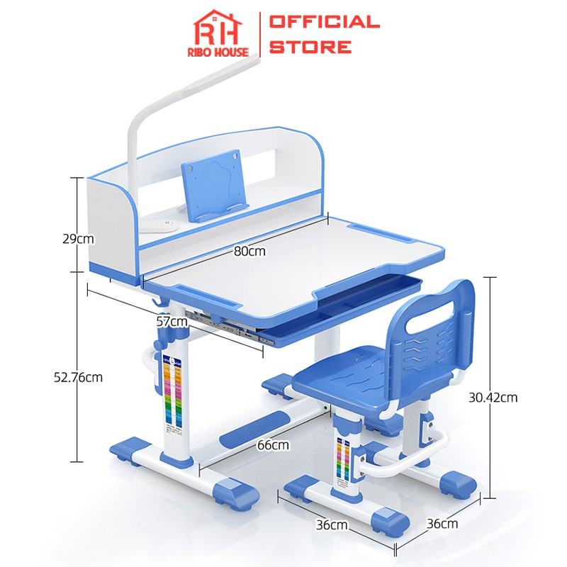 [Tặng giá đỡ ipad] Bàn học sinh RIBO HOUSE bàn học có ngăn bàn, chống gù chống cận cho bé học sinh tiểu học RIBO165