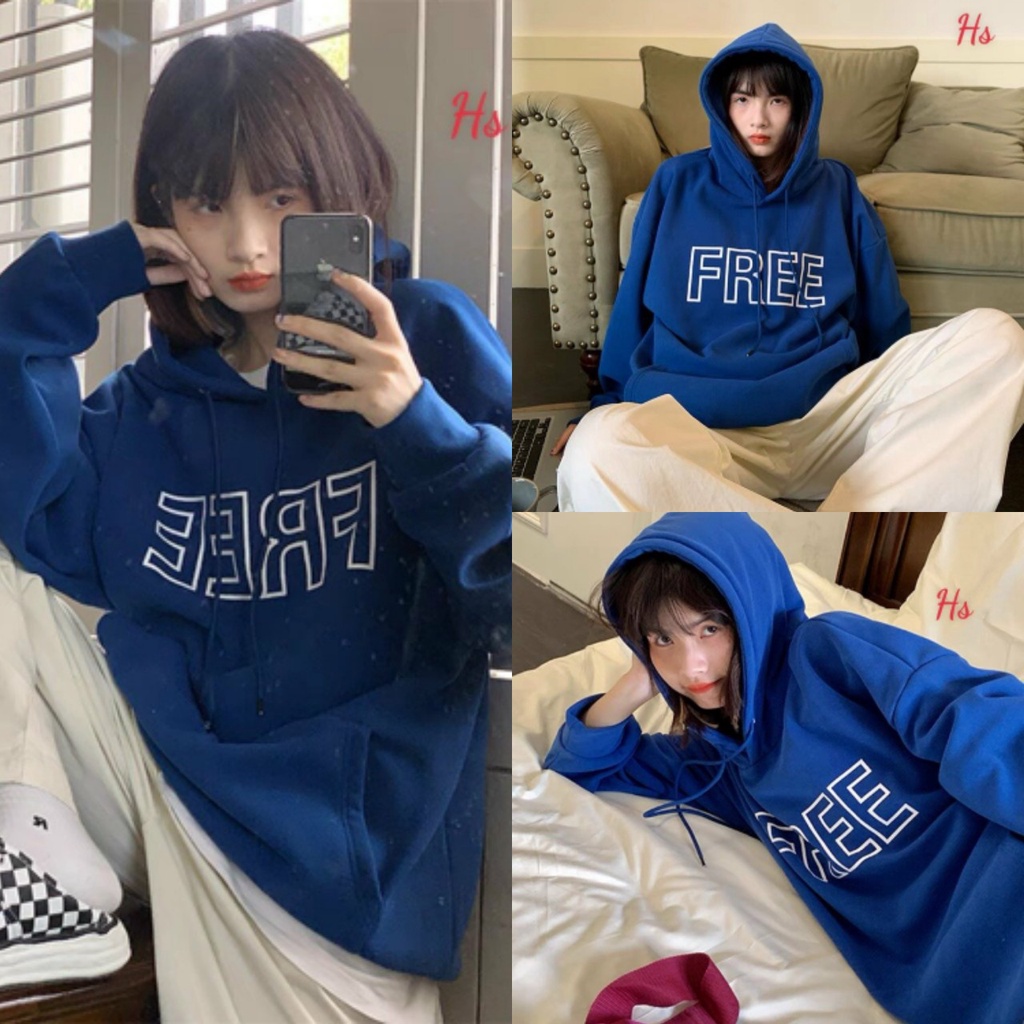 Áo Hoodie Ulzzang Nỉ Xanh Form Rộng Chuẩn Ảnh | BigBuy360 - bigbuy360.vn