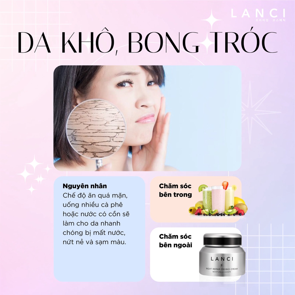 Kem Lanci 50ml Hàn Quốc Zuka Beauty phục hồi da hư tổn cải thiện nám tàn nhang dưỡng ẩm tái tạo da từ sâu bên trong